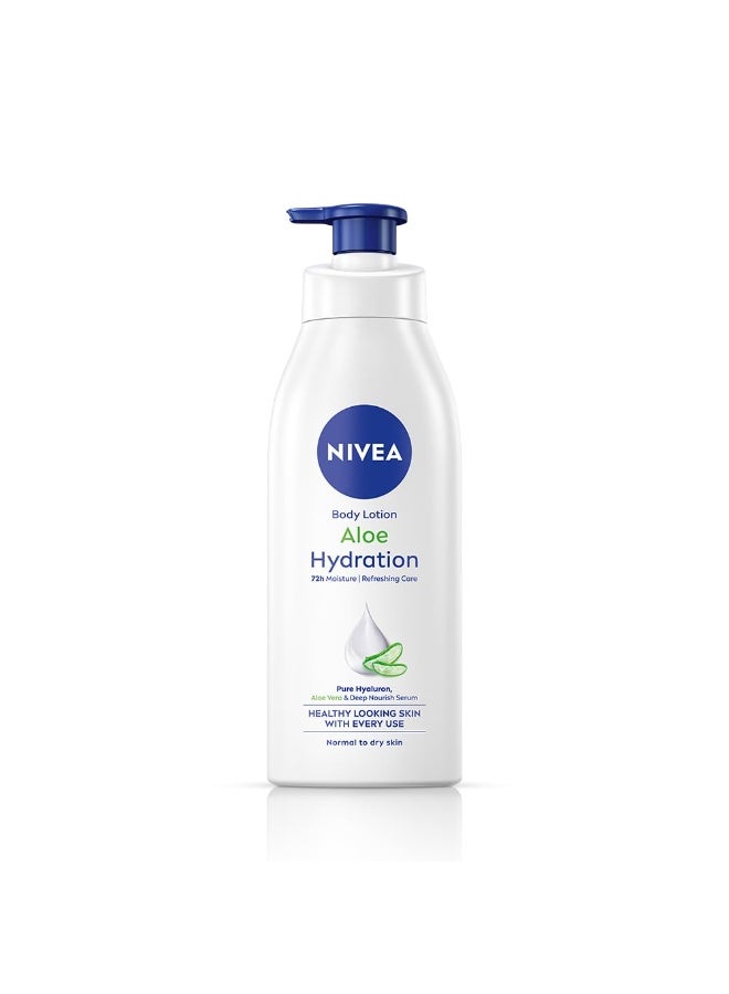 NIVEA Aloe Hydration Body Lotion, 400ml | 72H Moisturization | With Deep Moisture Serum & 100% Natural Aloe Vera Extracts